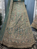 partywear lehenga mint green third work