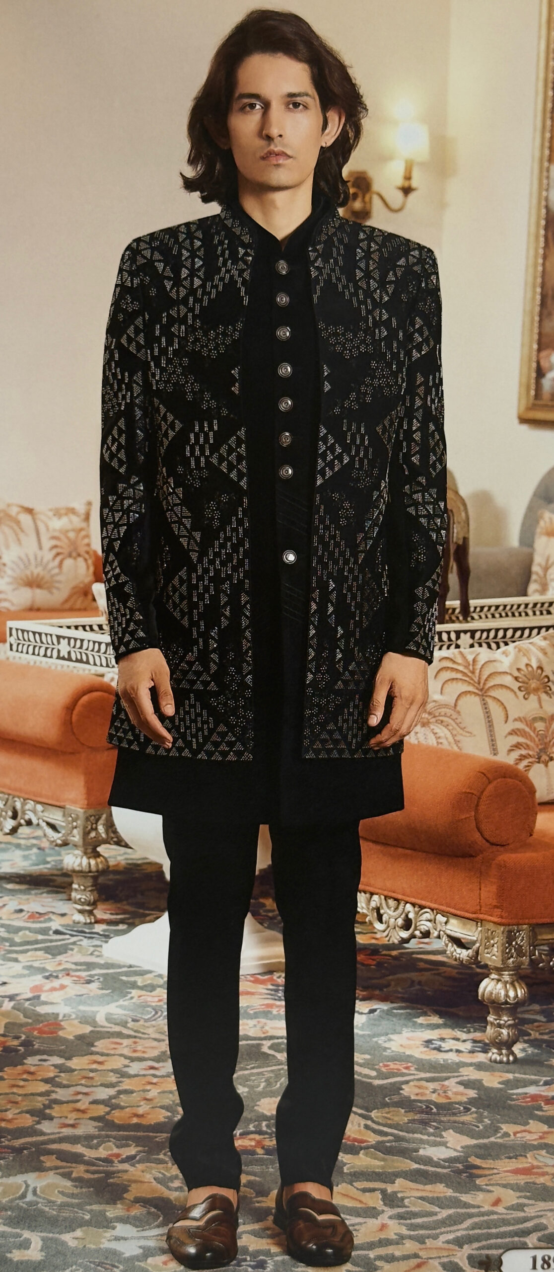 indoweston black thaird work double kurta style - Image 1