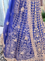 partywear lehenga royal blue hand work - Image 4