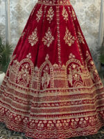 Bridal lehenga mehroon hand work - Image 4