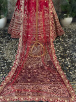 Bridal lehenga mehroon hand work - Image 2