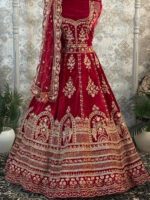 Bridal lehenga mehroon hand work