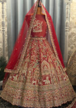 Bridal lehenga cross  red