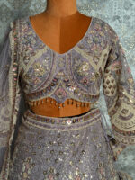 Partywear  lehenga  Lavender Embroidered Lehenga, - Image 2