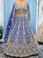 partywear lehenga royal blue hand work