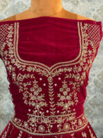 Bridal lehenga mehroon hand work - Image 3