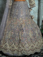 Partywear  lehenga  Lavender Embroidered Lehenga, - Image 3