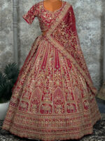bridal lehenga silak  new chery  mehroon colour