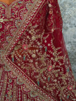 bridal lehenga silak  new chery  mehroon colour - Image 2