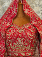 Bridal lehenga blood red - Image 3