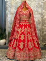 Bridal lehenga blood red