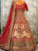 Bridal lehenga blood red