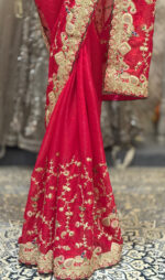 saree dark pink silak - Image 2