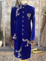 Sherwani royal blue side disizine