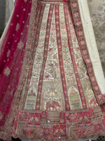 Bridal lehenga multey hot pink creem - Image 2
